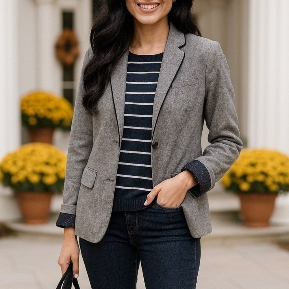 Gap Gray Tweed Blazer Jacket